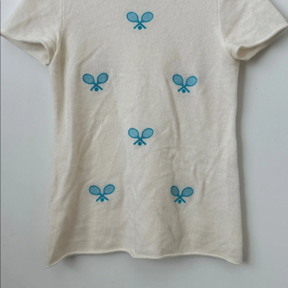 J.Crew 100% Cashmere Embroidered Tennis Top Size: S